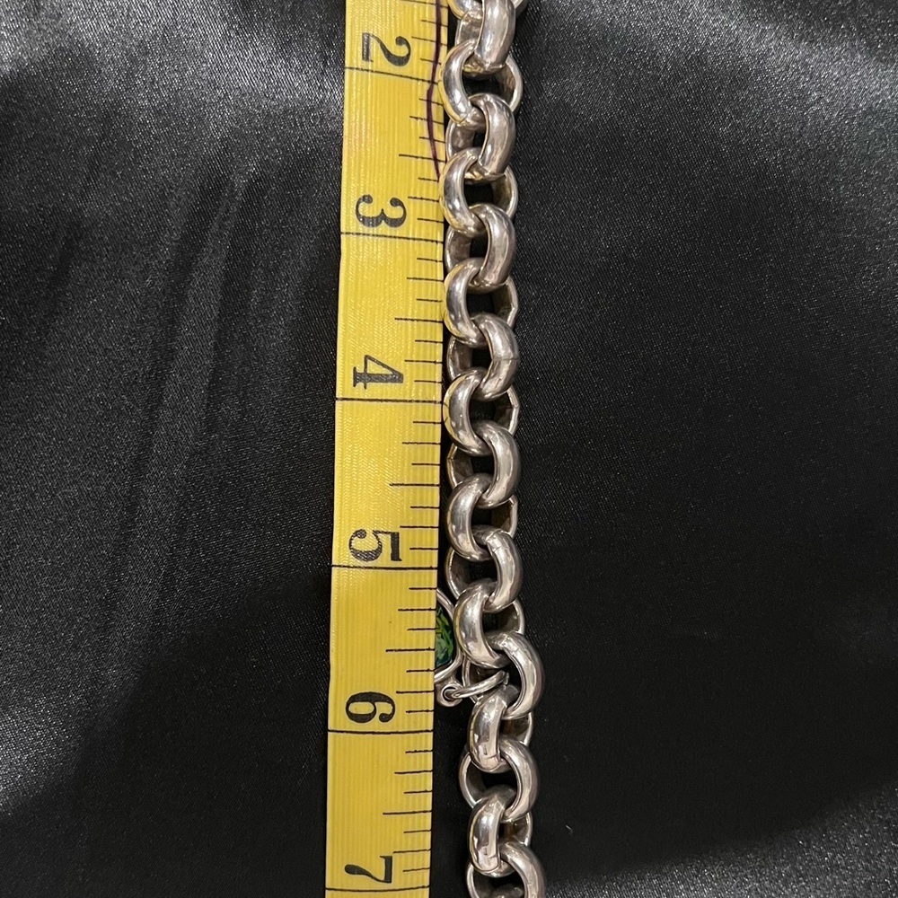 Uno de 50 Chunky Chain Bracelet with Teal Crystal Charm | - Picture 3 of 3